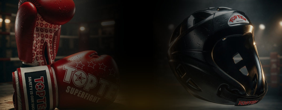 Black Friday hos Combat Store - TOP TEN boksehansker og hodebeskytter i mørk boksering