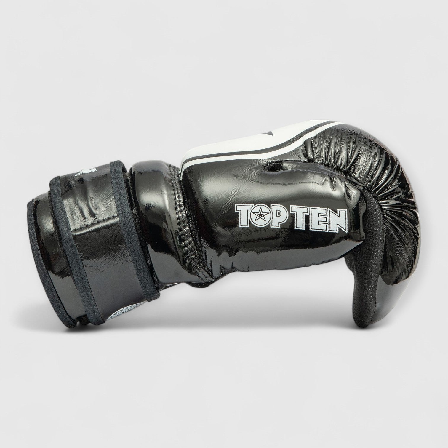 TOP TEN Glossy Pointfighter/Semikontakthansker - Svart/Hvit - CombatStore.no