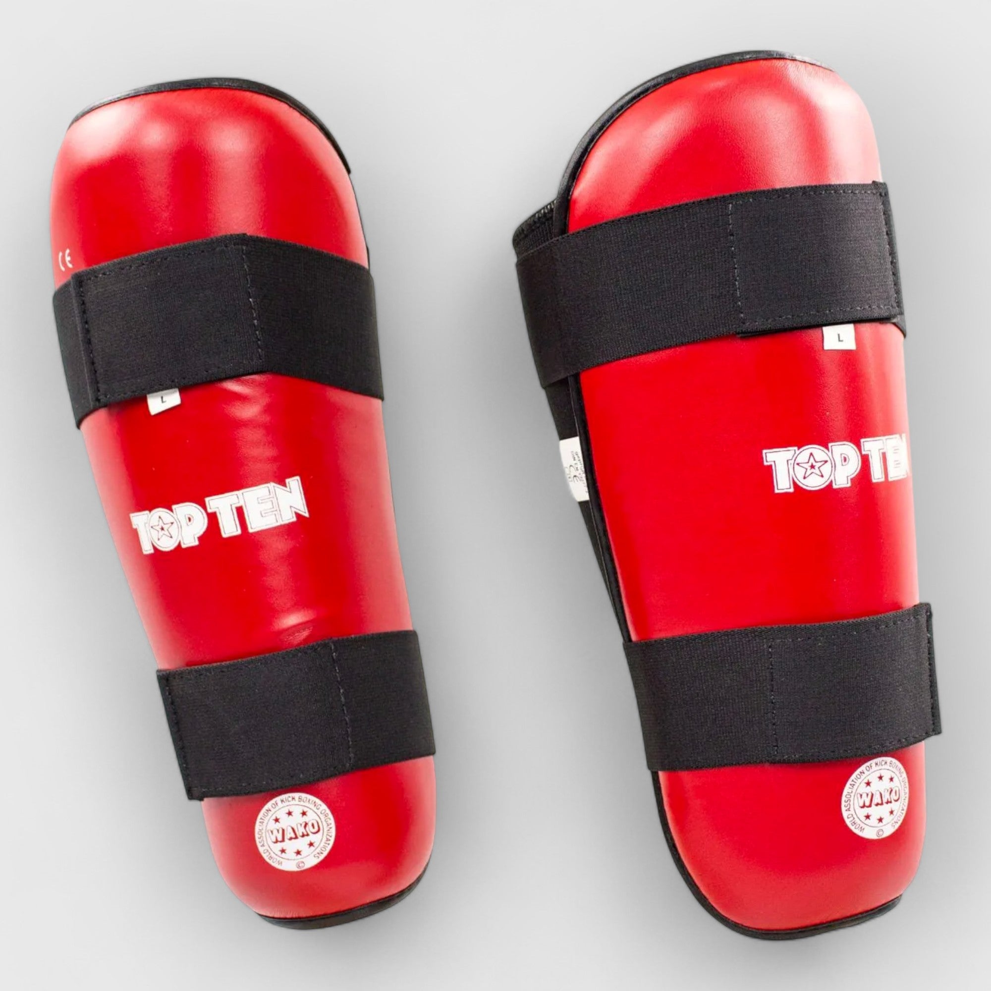 TOP TEN Leggbeskytter WAKO Style - Rød/Blå - CombatStore.no