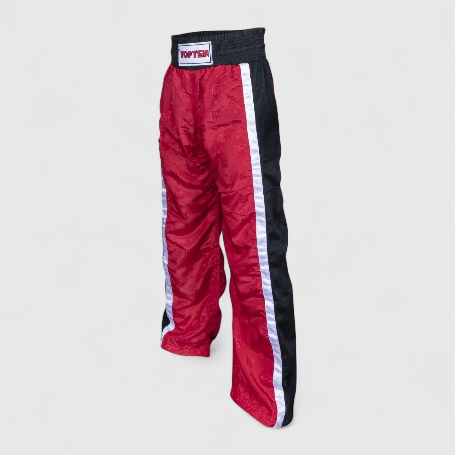 TOP TEN WAKO Mesh Kickboxingbukse - Rød/Svart - CombatStore.no