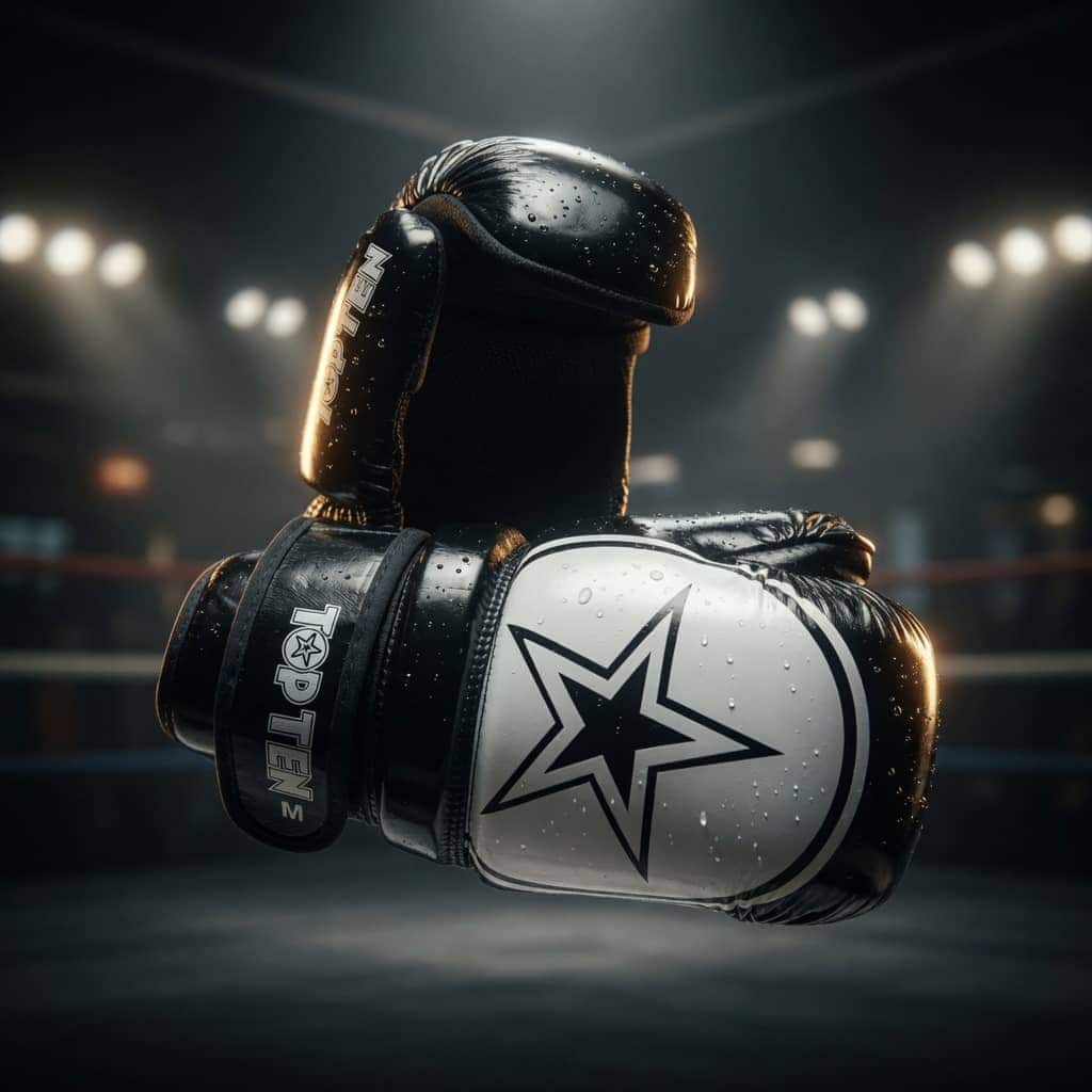 TOP TEN WAKO Glossy Pointfighter/Semikontakthansker - Svart/Hvit