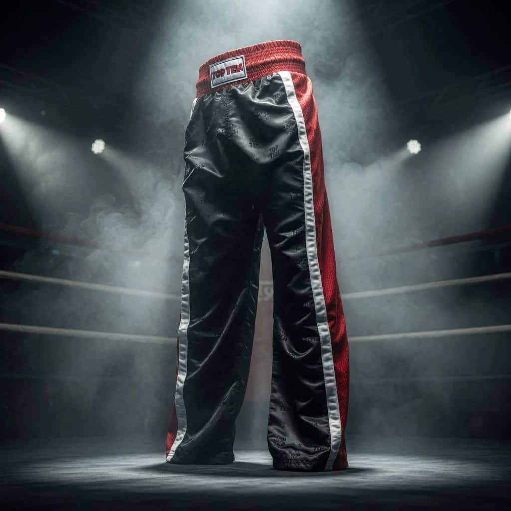 TOP TEN WAKO Mesh Kickboxingbukse – Svart/Rød