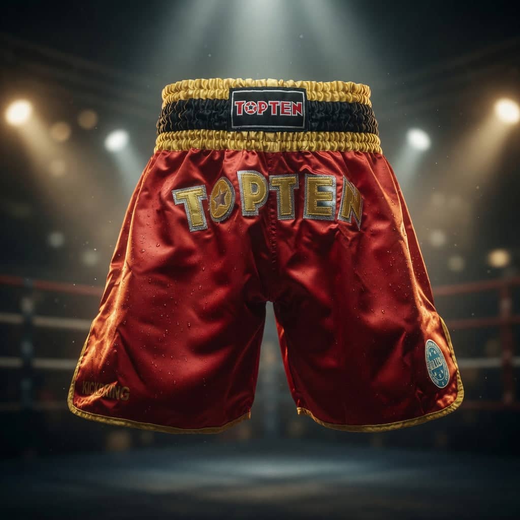 TOP TEN WAKO kickboxingshorts med UV-label og sidesplitter