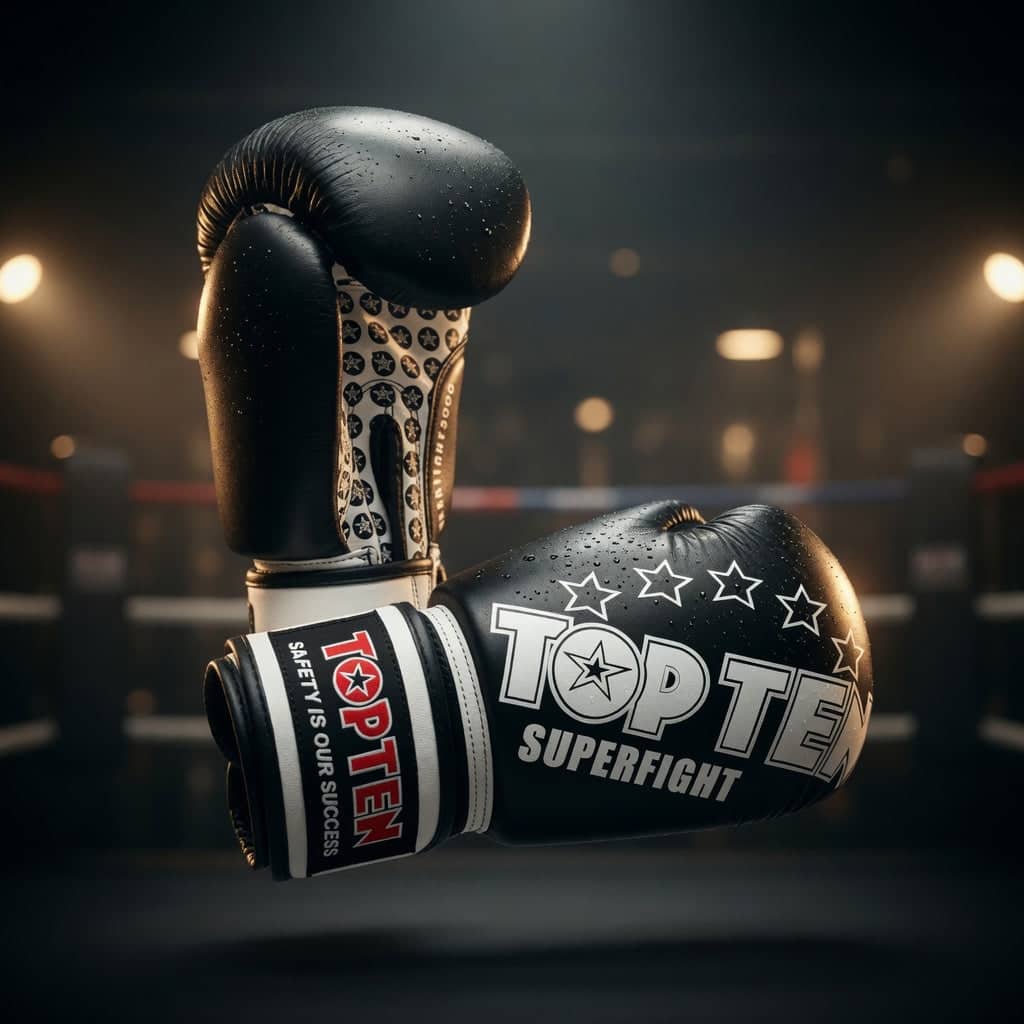 Svarte TOP TEN Superfight 3000 boksehansker i skinn