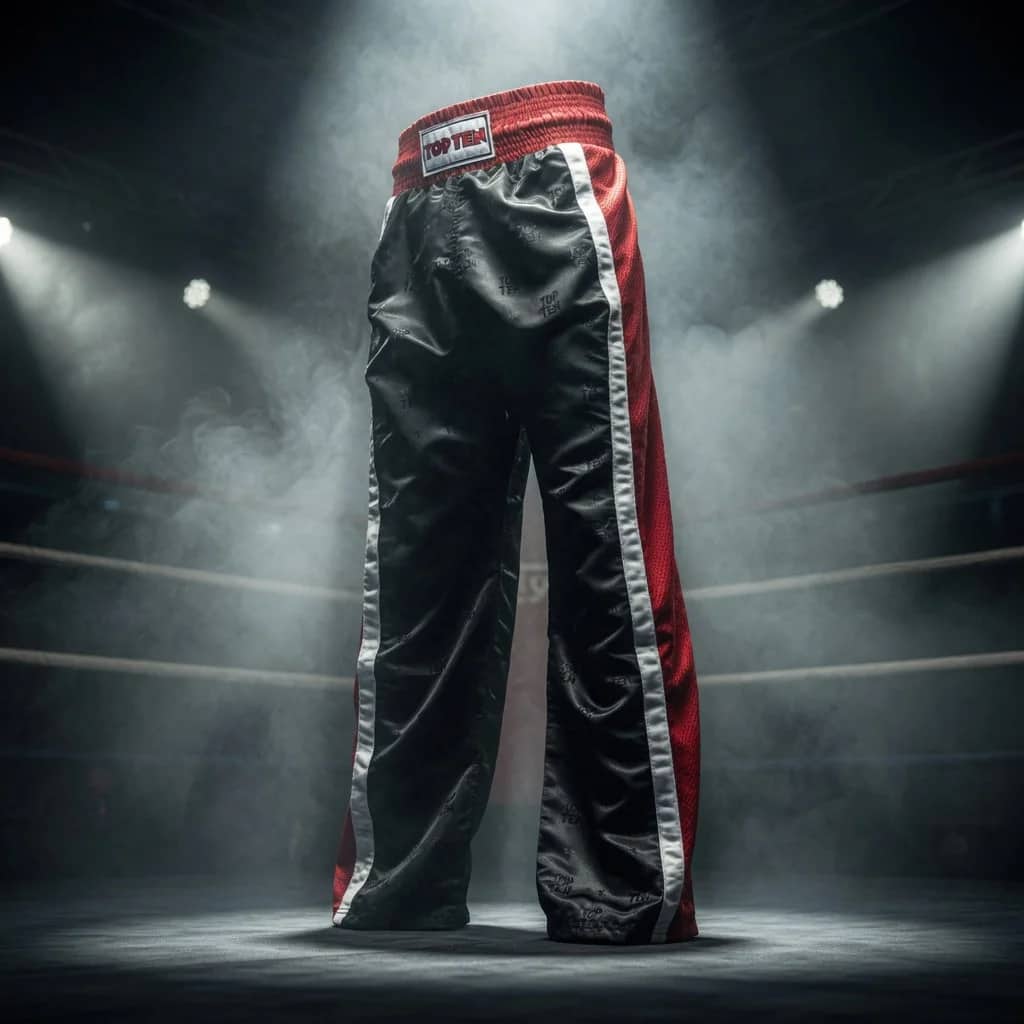 TOP TEN WAKO Mesh Kickboxingbukse – Svart/Rød