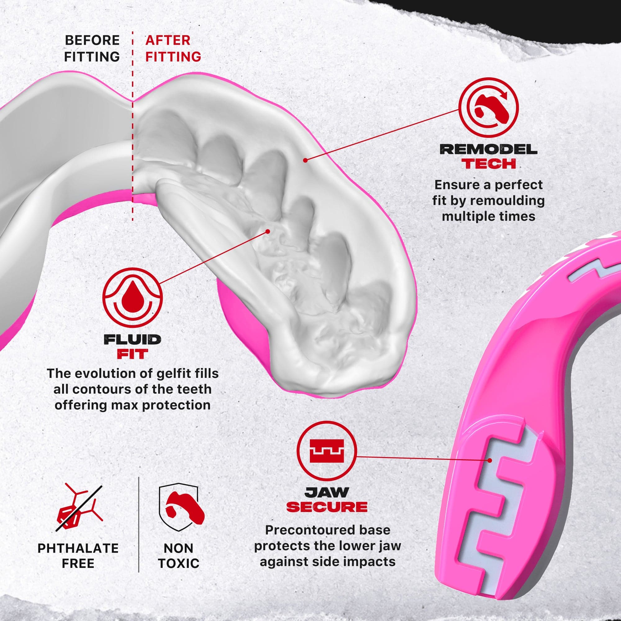 SAFEJAWZ EXTRO Pink Viper tannbeskytter – bilde 3