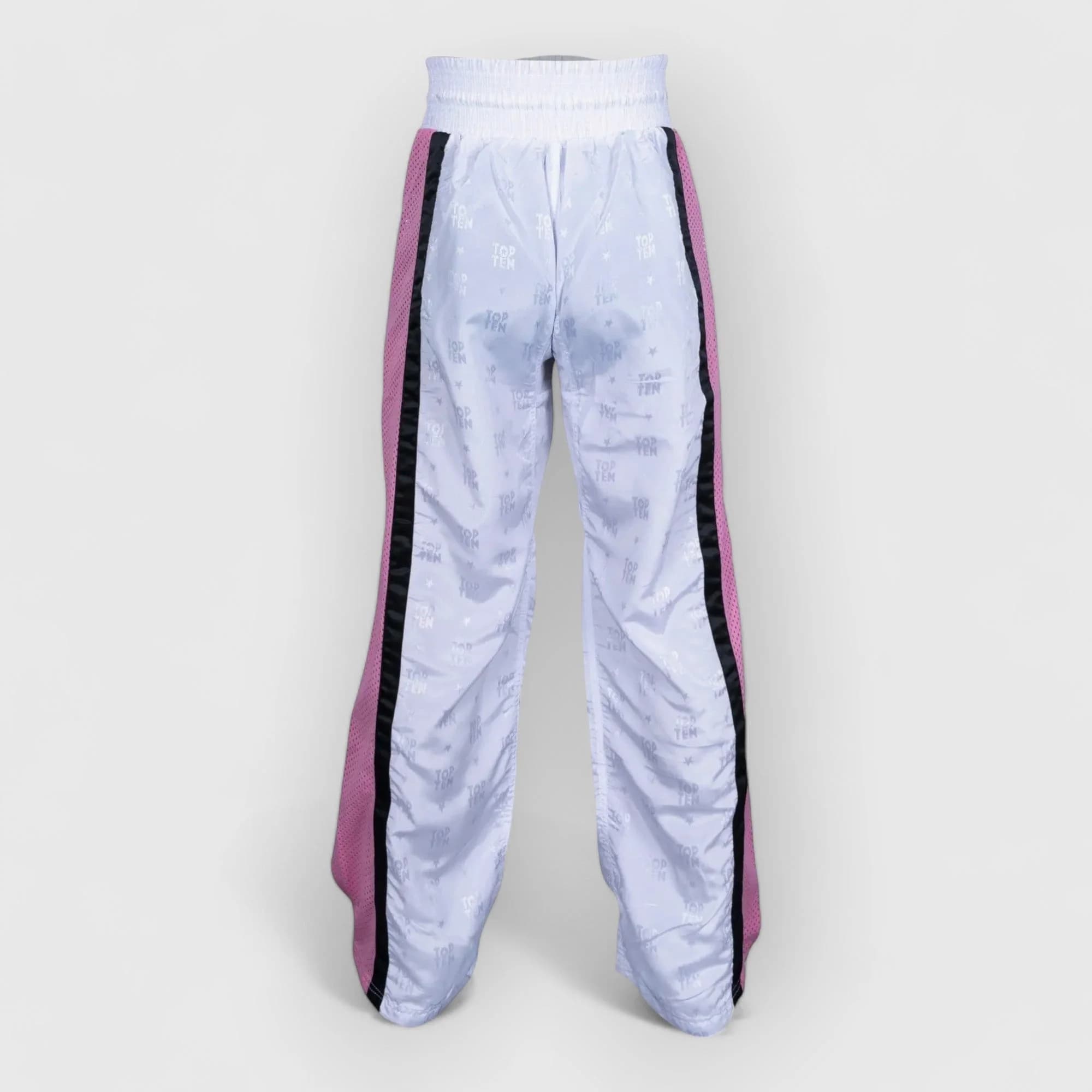 Hvit/rosa TOP TEN Mesh kickboxingbukse uten WAKO-label, bilde 16