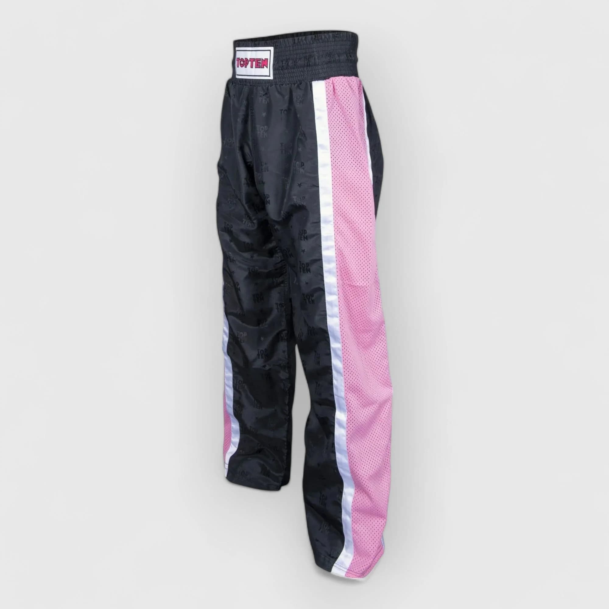 Svart/rosa TOP TEN Mesh kickboxingbukse uten WAKO-label, bilde 13
