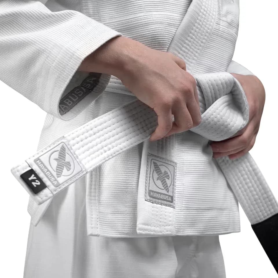 Hayabusa Essential hvit – jakkestoff, mansjett og belte