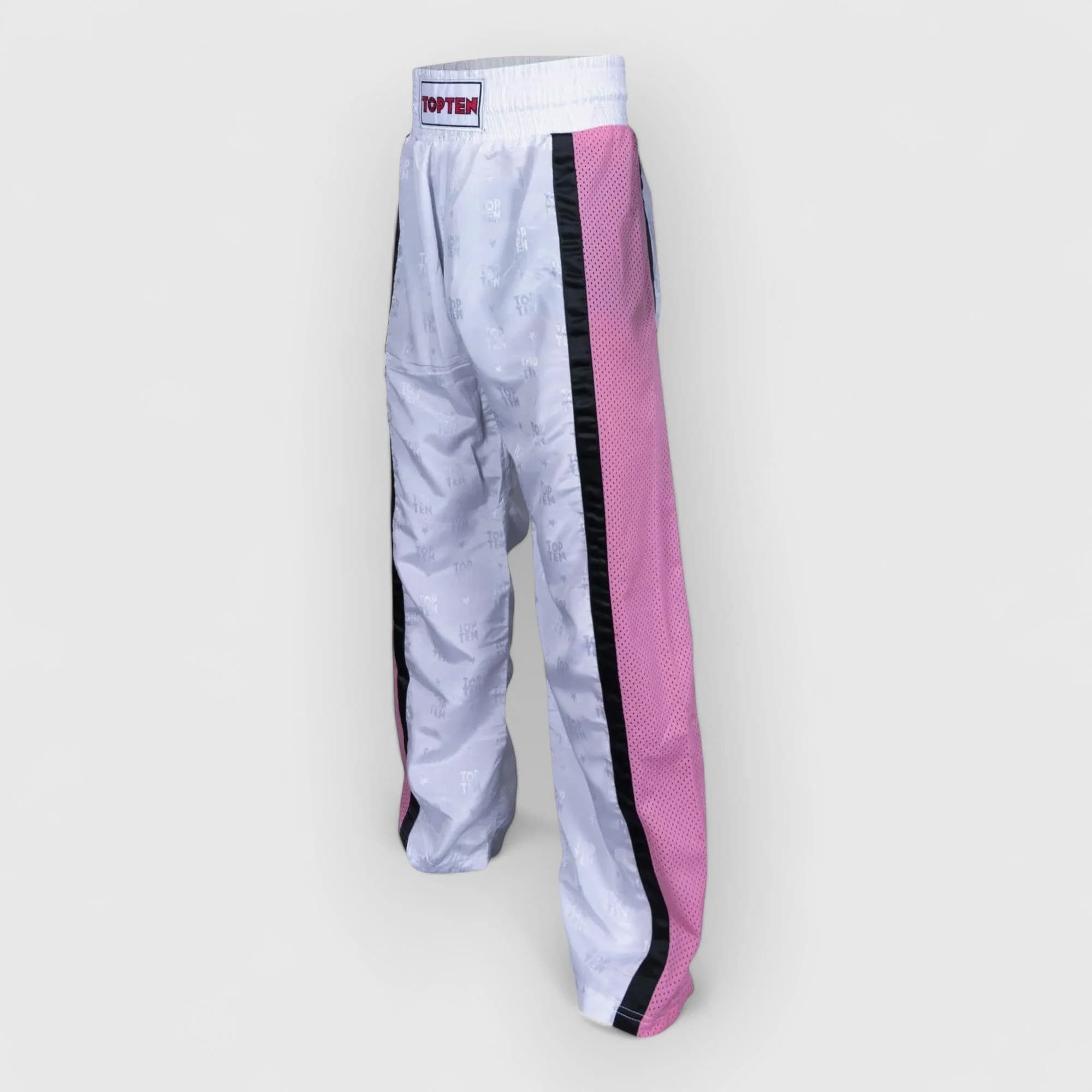 Hvit/rosa TOP TEN Mesh kickboxingbukse uten WAKO-label, bilde 15