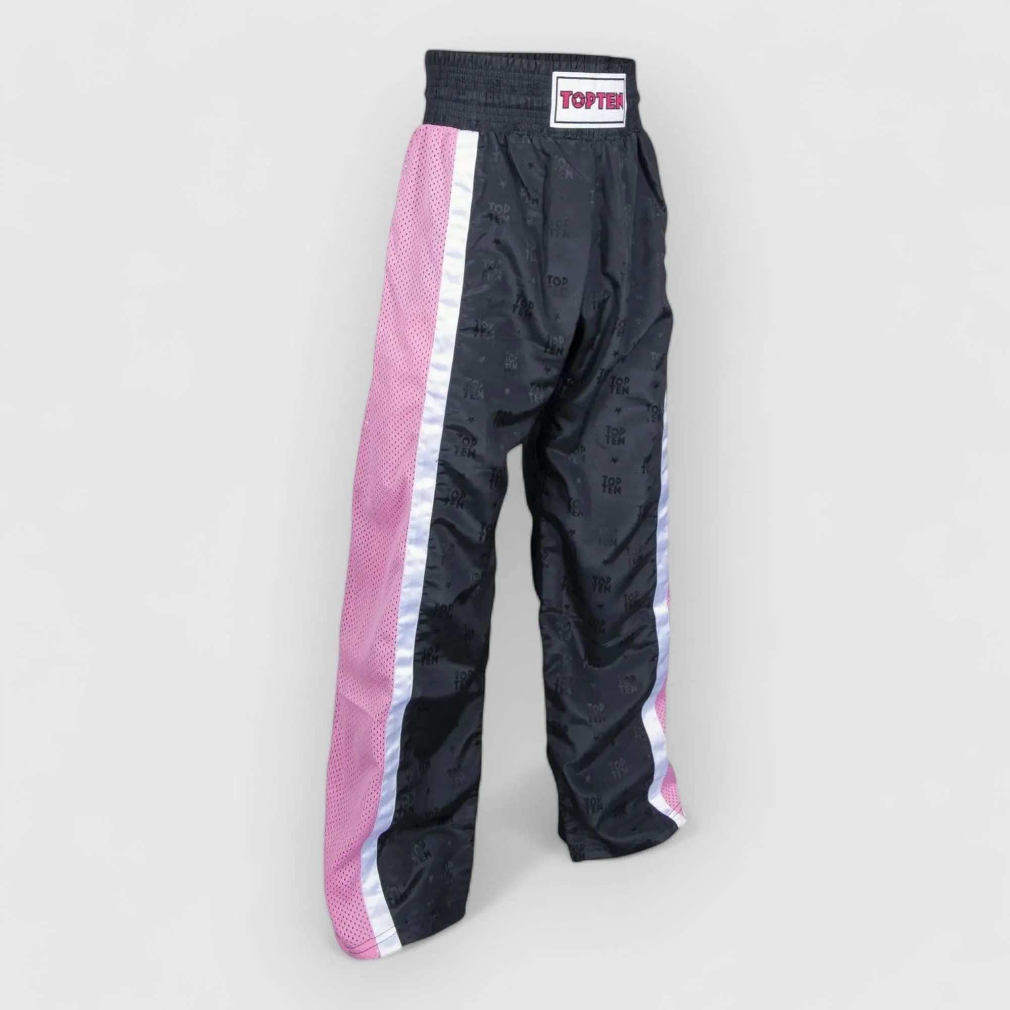 Svart/rosa TOP TEN Mesh kickboxingbukse uten WAKO-label, bilde 10