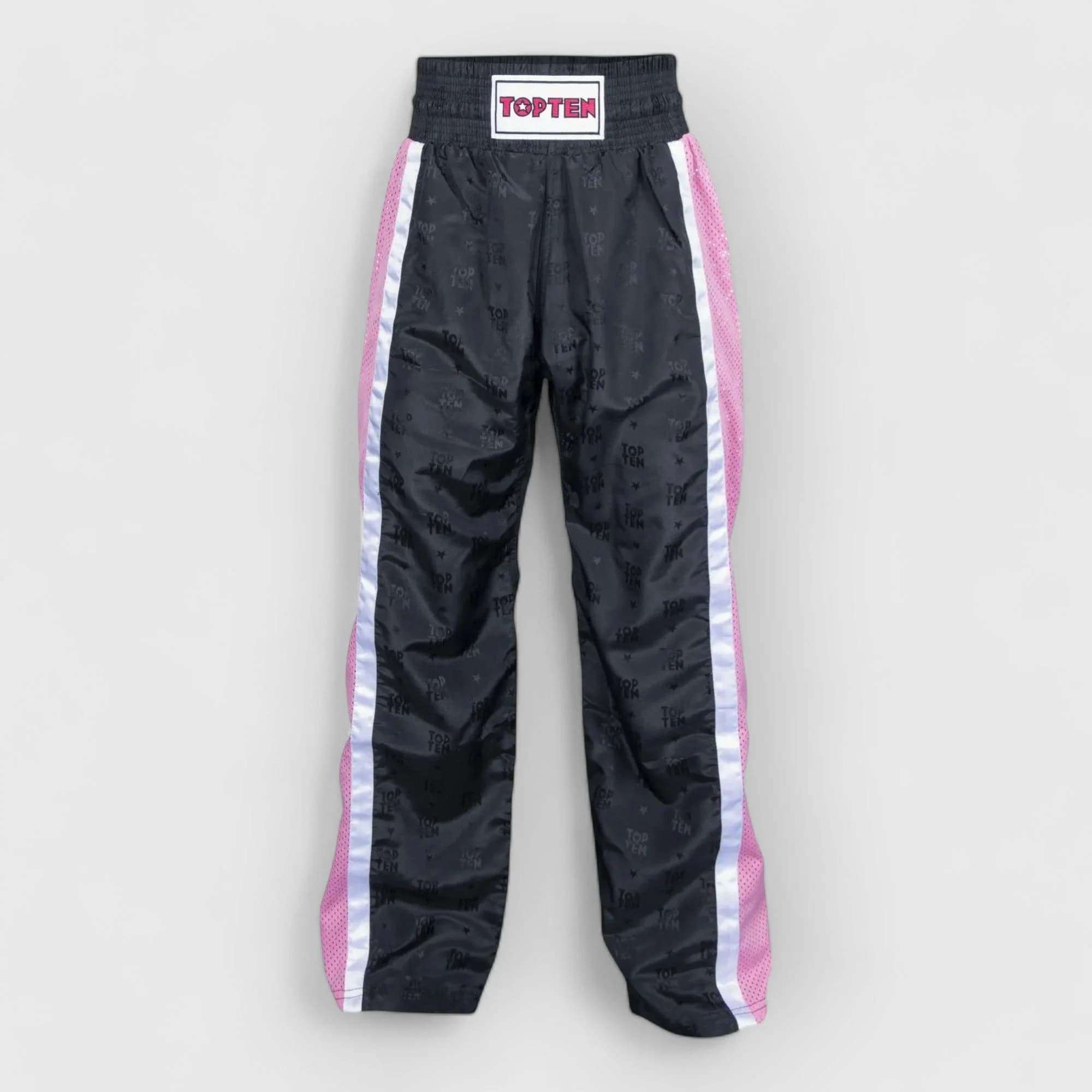 Svart/rosa TOP TEN Mesh kickboxingbukse uten WAKO-label, bilde 11