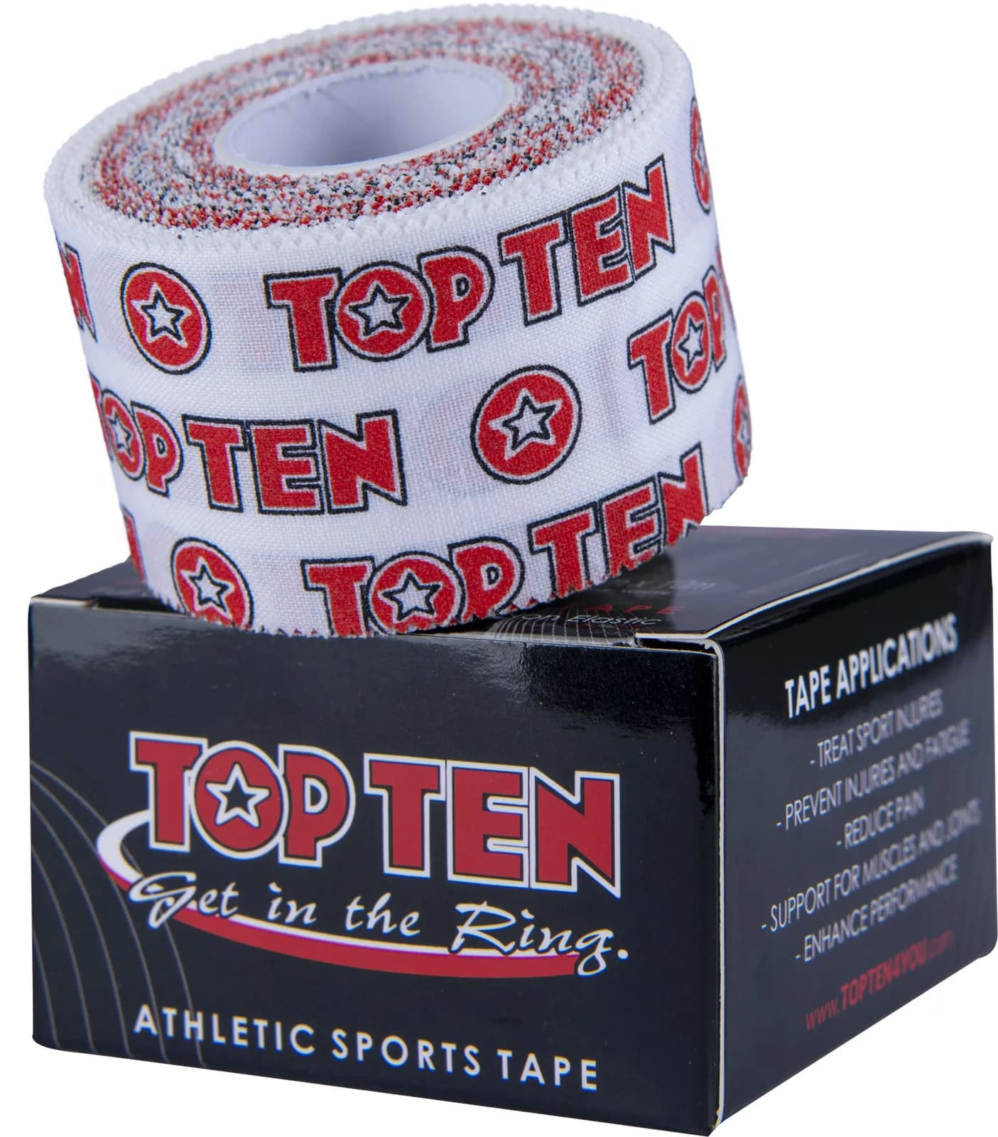 Hvit TOP TEN sportstape med logo