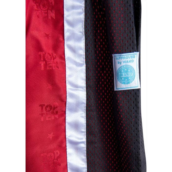 Rød og svart TOP TEN Mesh kickboxingbukse med WAKO-label, bilde 6