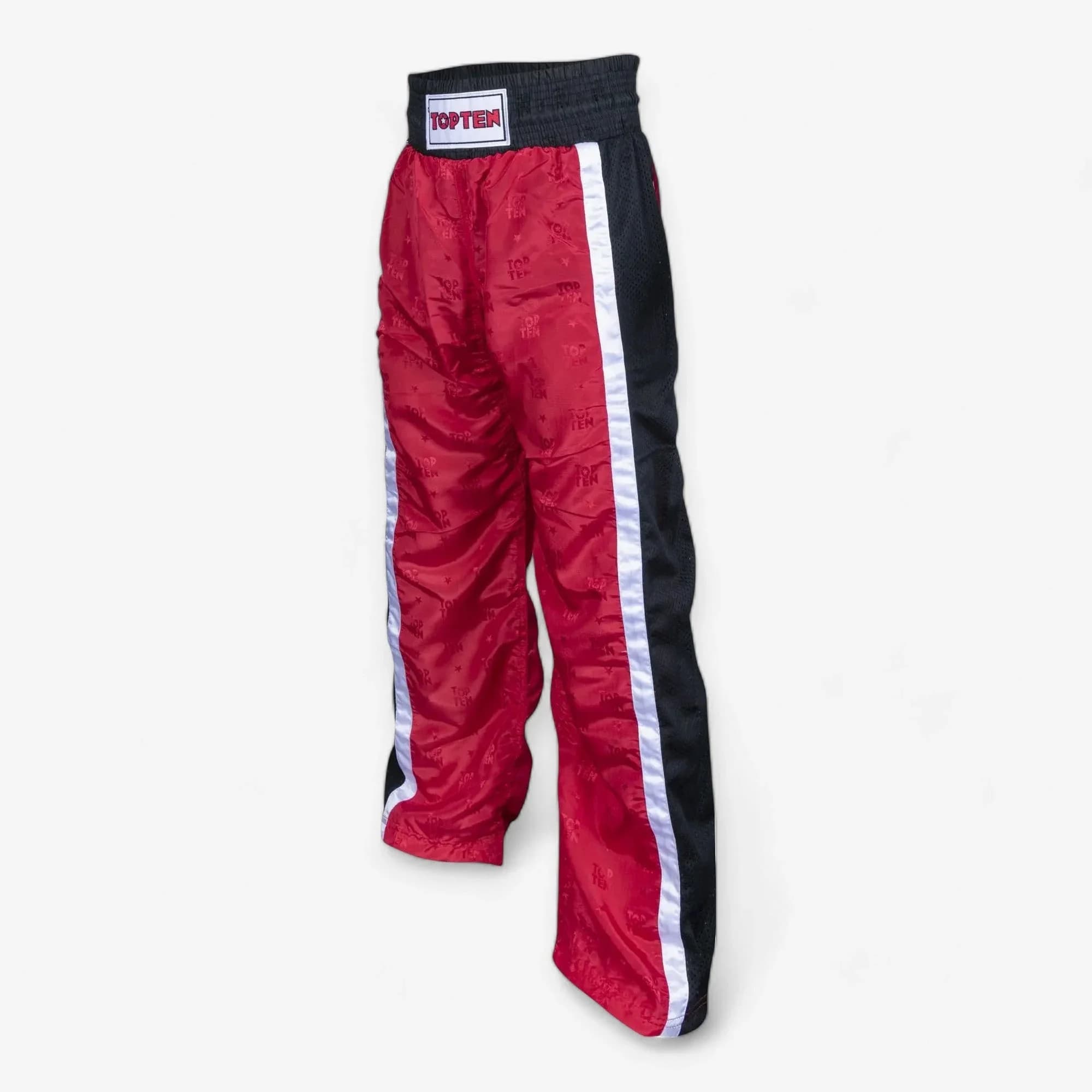 Rød og svart TOP TEN Mesh kickboxingbukse med WAKO-label, bilde 4