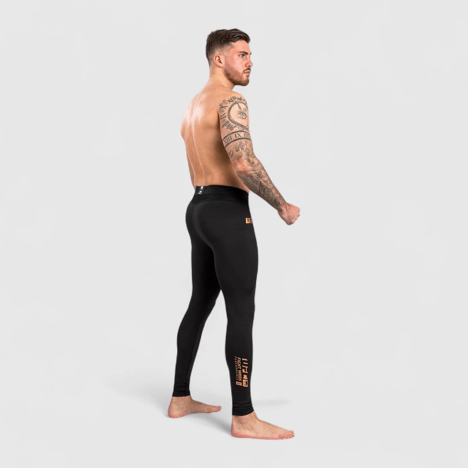 Svarte VENUM UFC Adrenaline kompresjonstights med silketrykte logoer