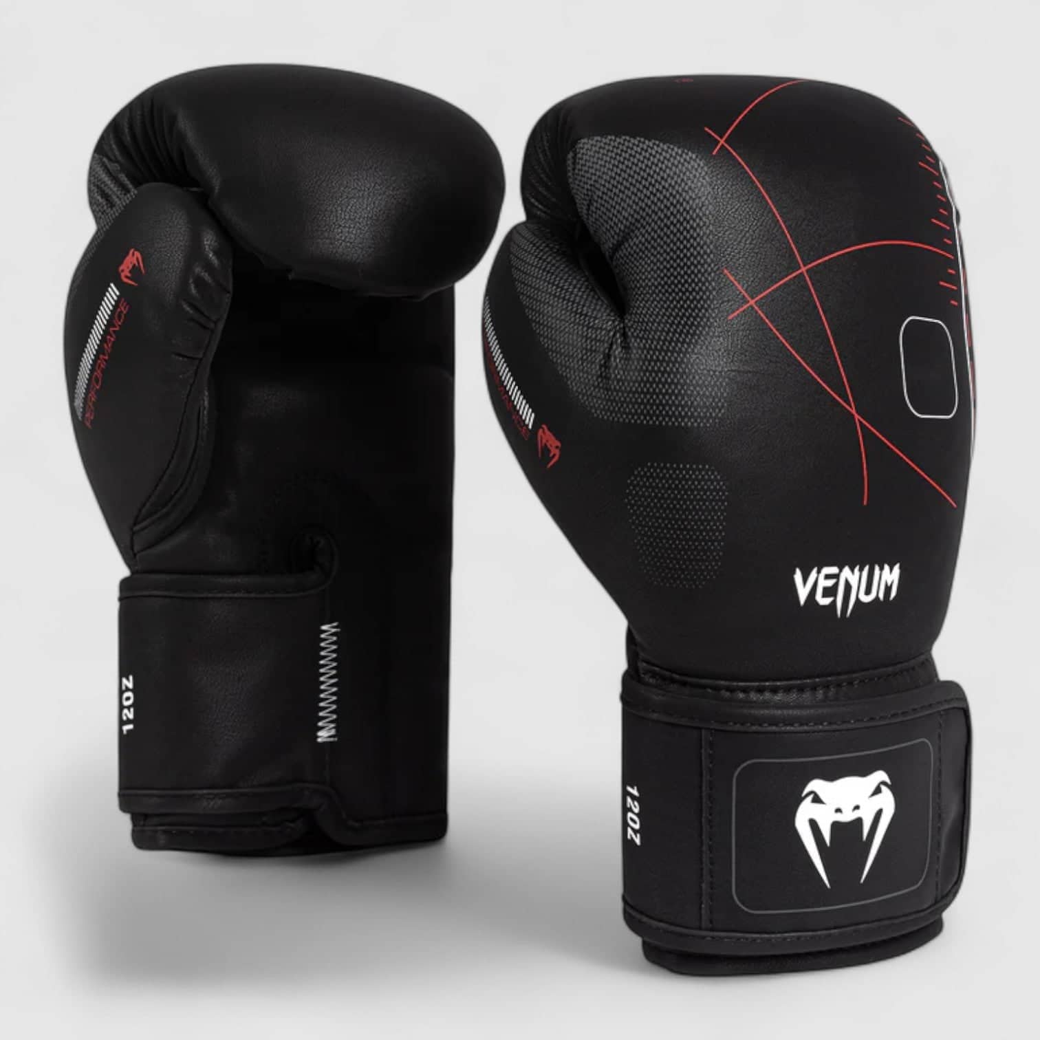 Svarte og røde VENUM Tactical XT boksehansker