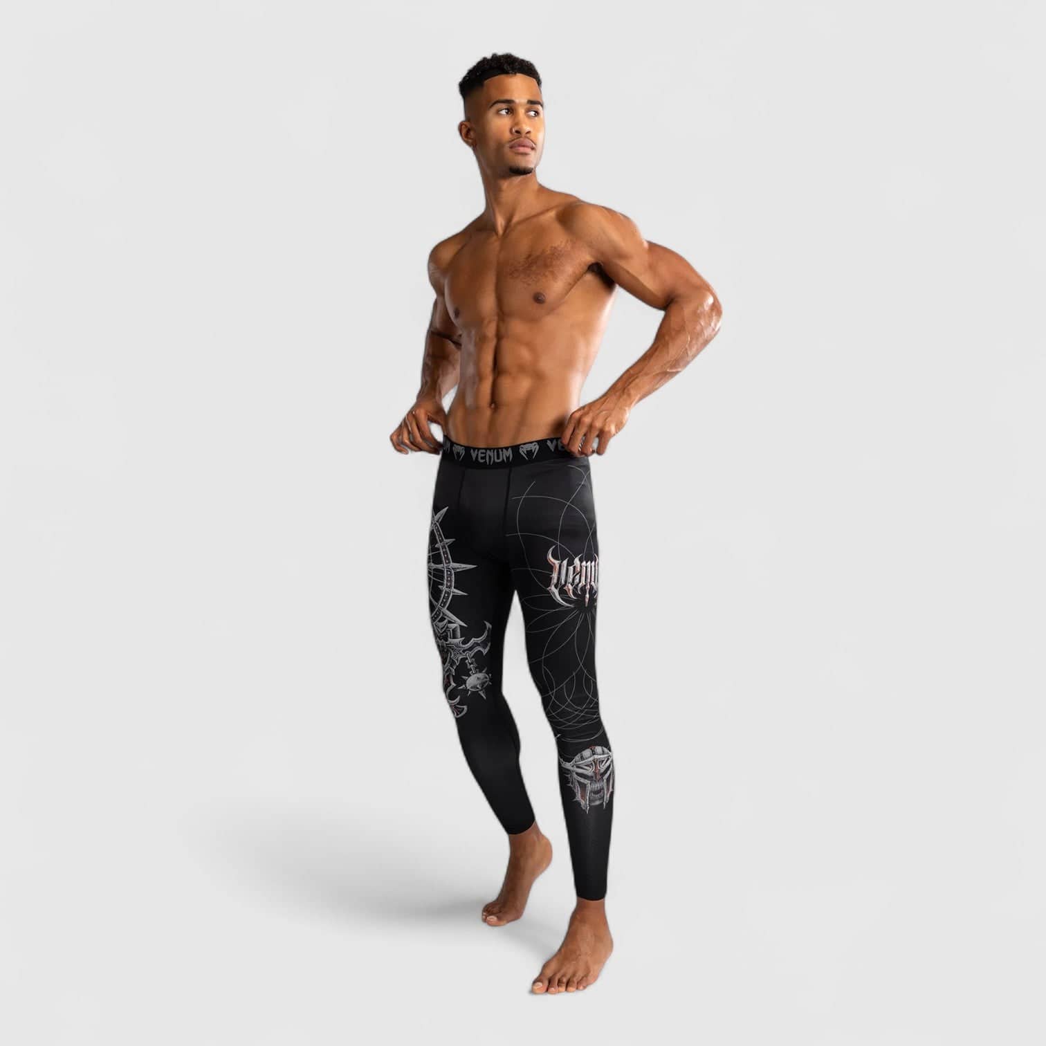 Svart og sølv Venum Gladiator 5.0 kompresjonsbukse