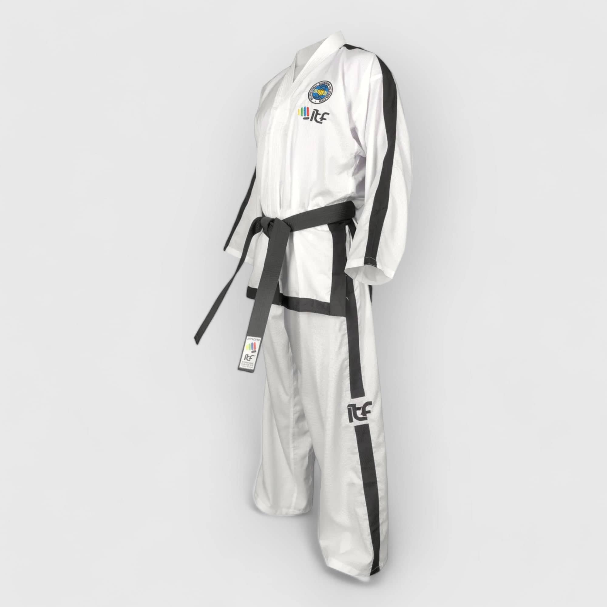 Hvit TOP TEN Diamond instruktør-dobok for ITF-taekwondo