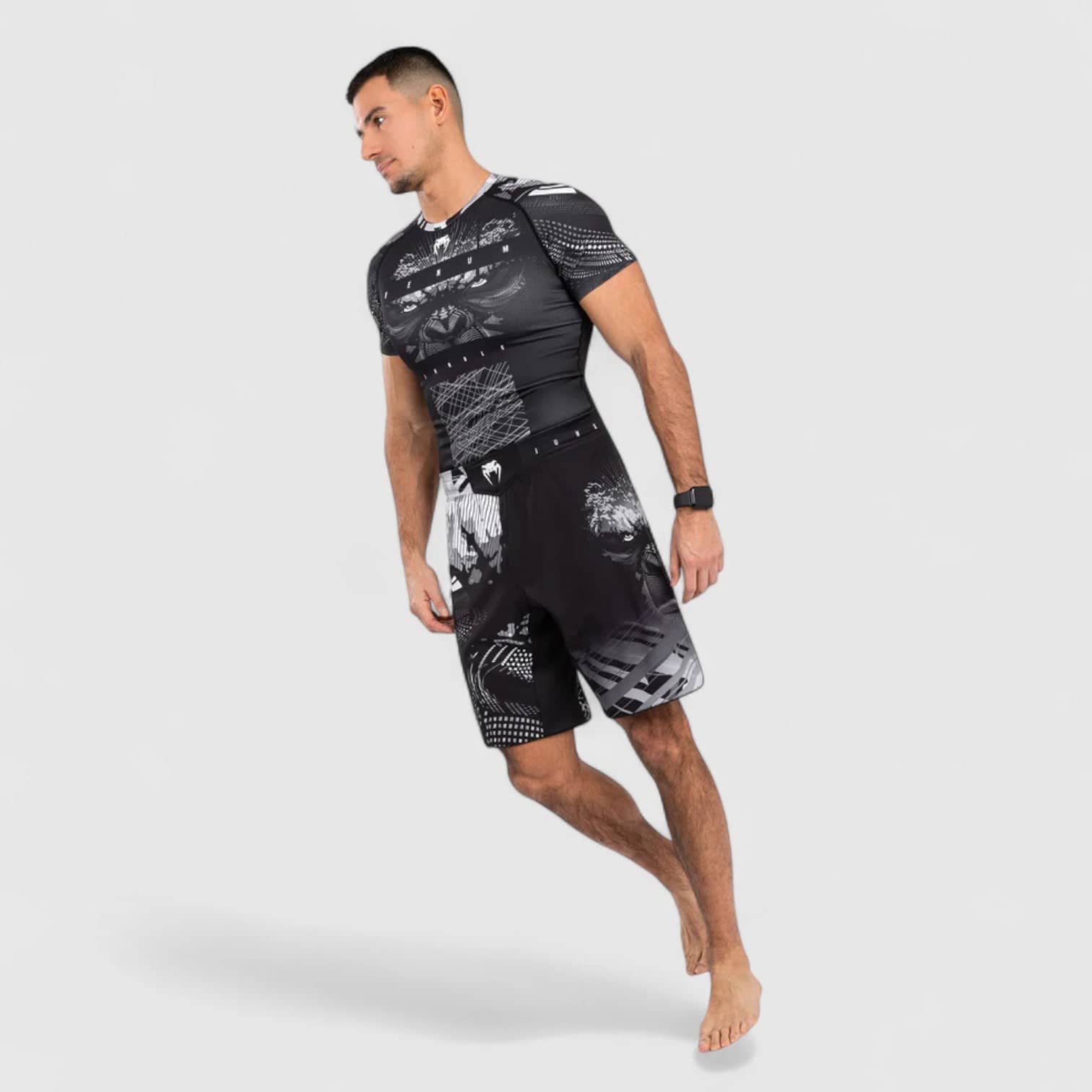 Svart og hvit VENUM Gorilla Jungle fightshorts
