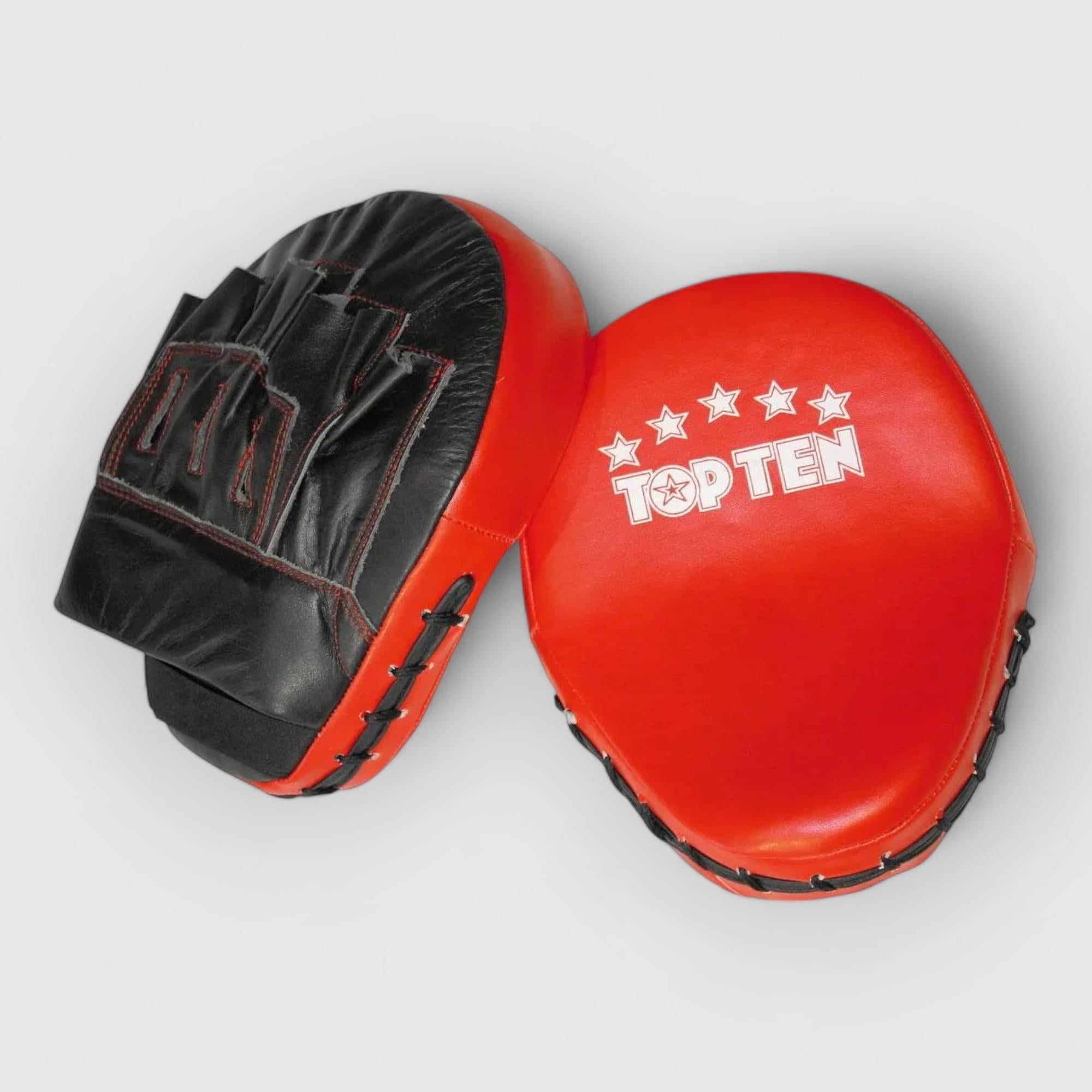 Rød og svart TOP TEN Focus Mitts i skinn