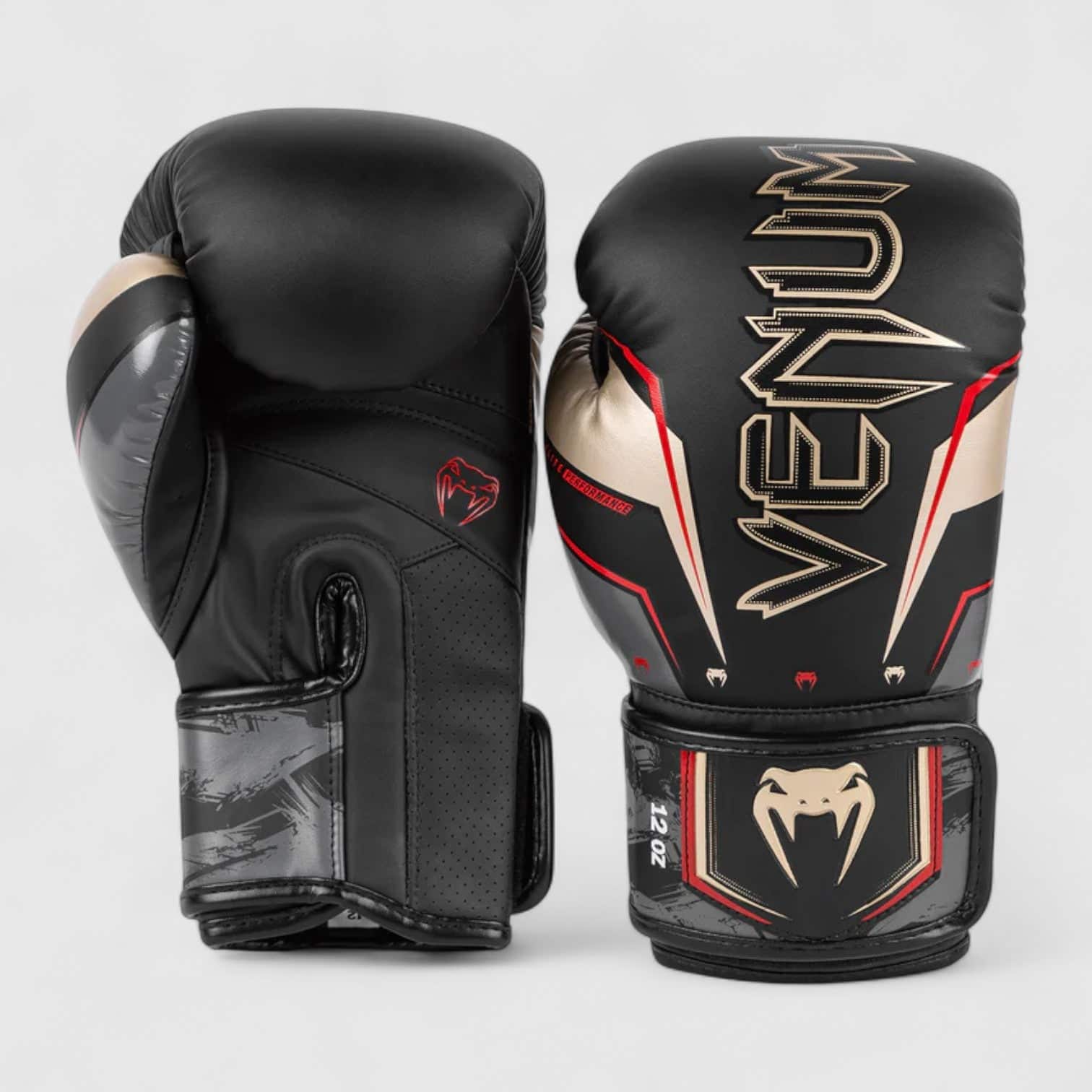 VENUM Elite EVO boksehansker PRO – Svart/Gull/Rød