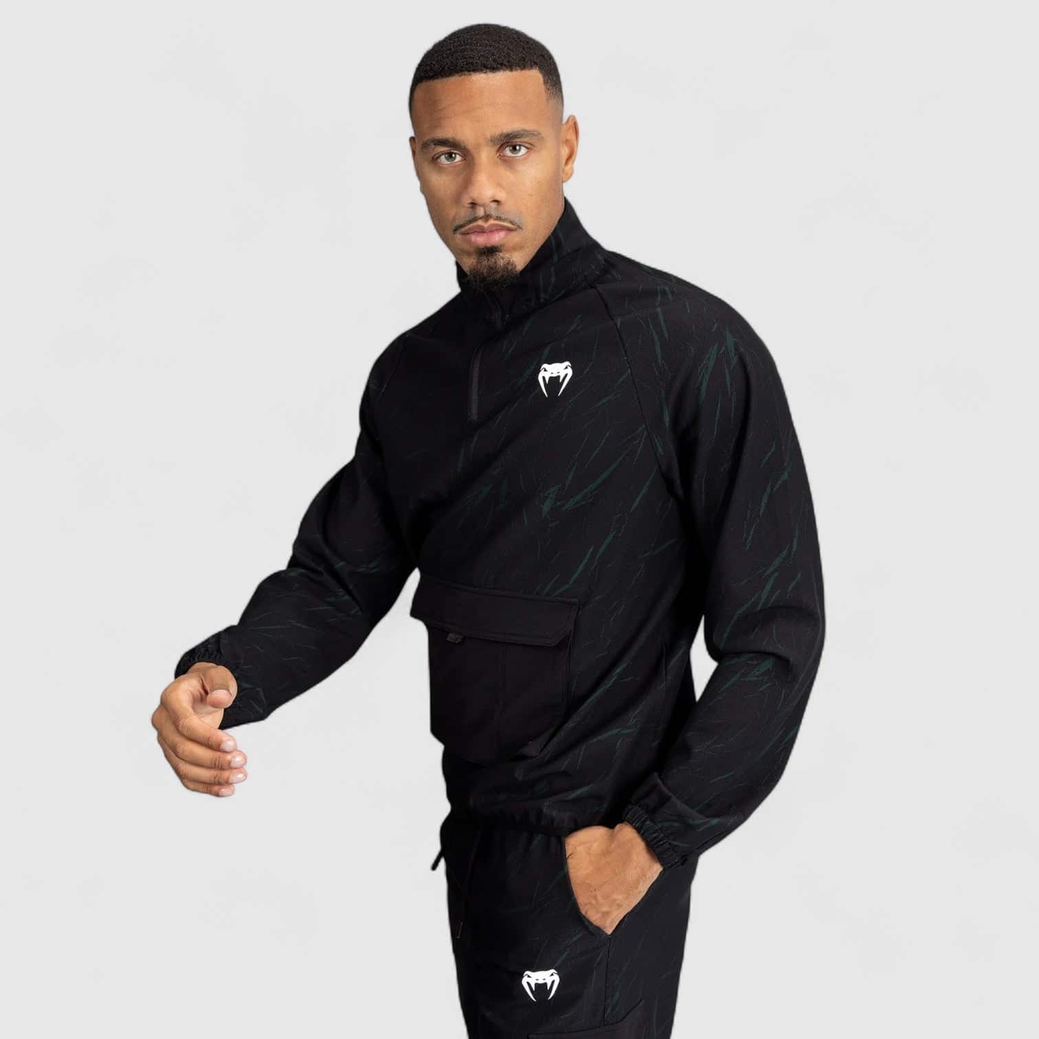 VENUM Trooper Herre Half-Zip Jakke - Svart/Skogsgrønn
