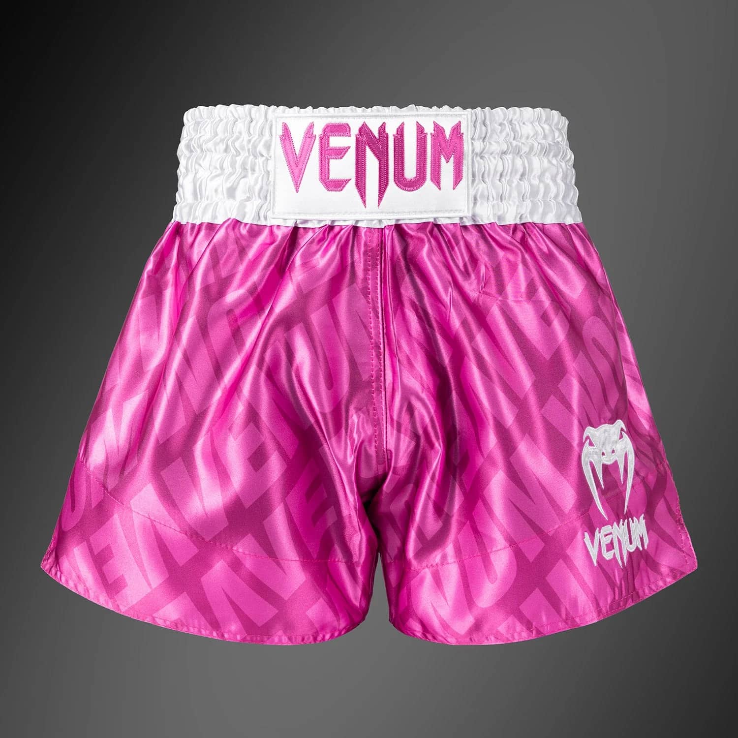 Venum Contender XT Muay Thai shorts Candy Pink/White – rosa og hvit, sett forfra