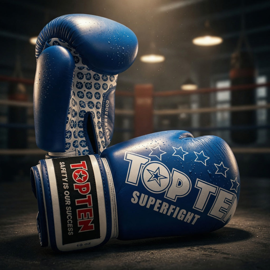 TOP TEN Superfight 3000 boksehansker i rødt og blått, 10 oz, sett forfra