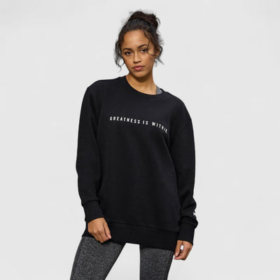 EVERLAST Womens Oversized Greatness Is Within Crew Sweat - CombatStore.no
