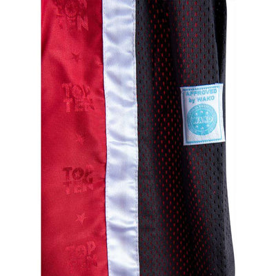 TOP TEN WAKO Mesh Kickboxingbukse - Rød/Svart - CombatStore.no