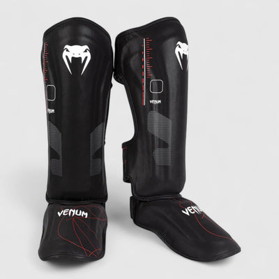VENUM Tactical XT Shinguards - Svart og Rød - CombatStore.no